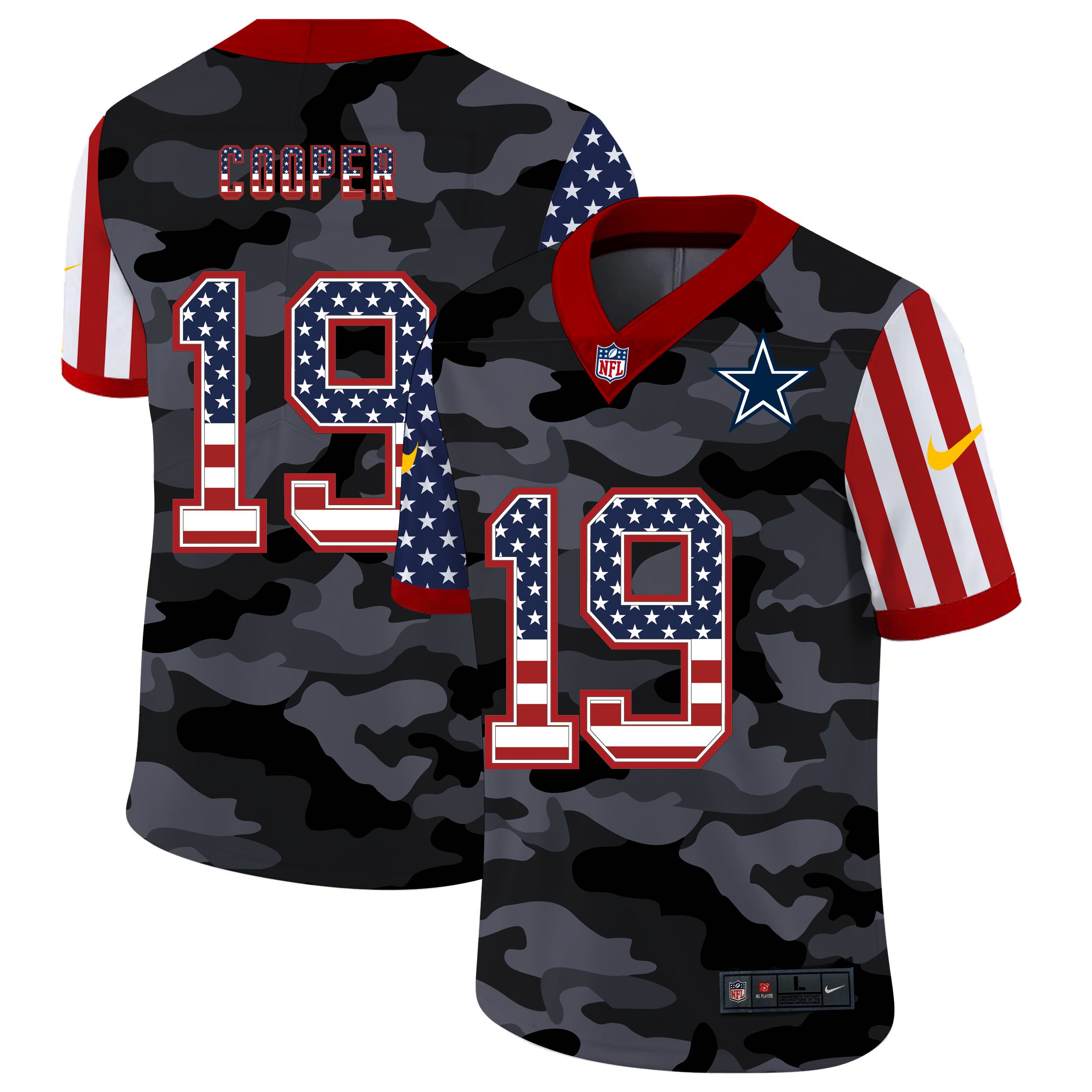 Men Dallas cowboys #19 Cooper 2020 Nike USA Camo Salute to Service Limited NFL Jerseys